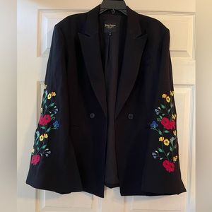 Juicy Couture Black Label embroidered blazer w/slit sleeves